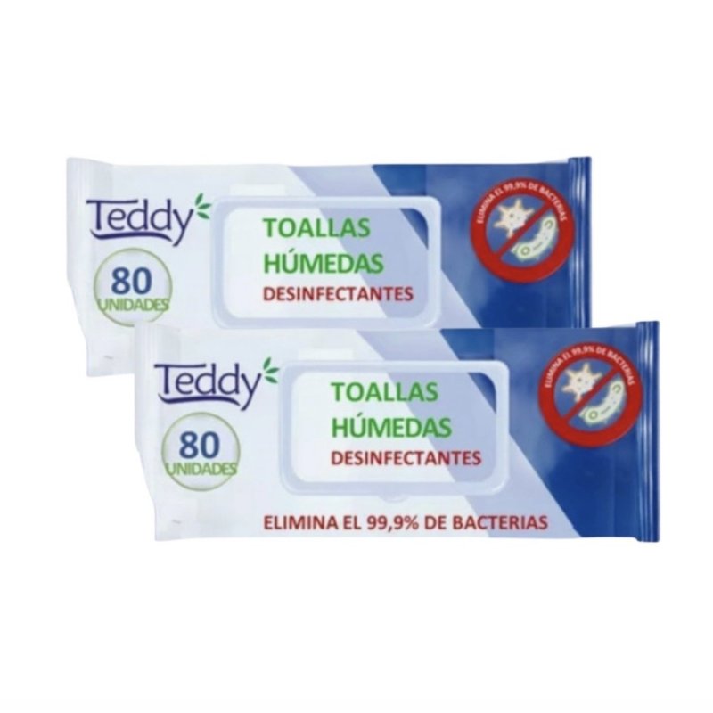 Toallitas desinfectantes Húmedas teddy pack x 2 - 160 unidades