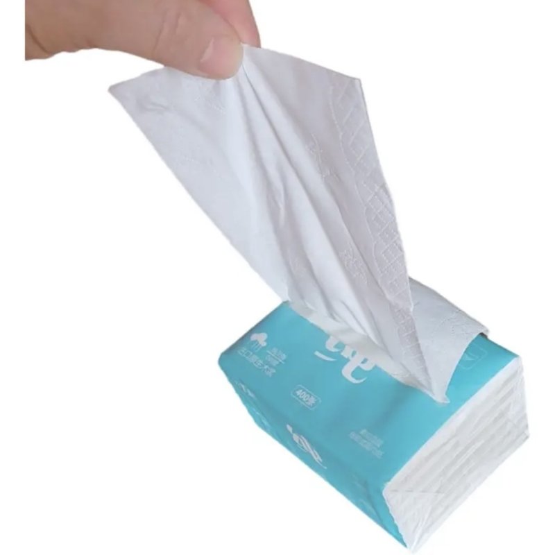 100 Pañuelos desechables faciales suaves HM Paper - 4 hojas por pañuelo