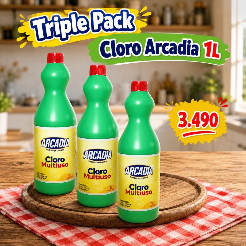 Pack x 3 Cloro Liquido Arcadia 1