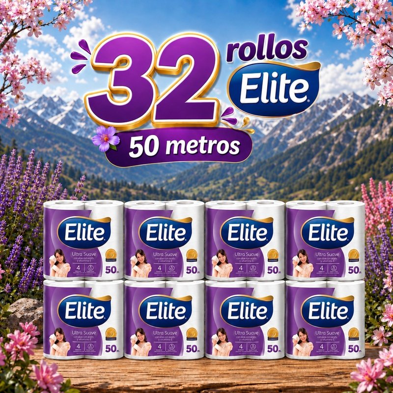 Papel Higiénico Elite 50 metros 32 rollos doble hoja