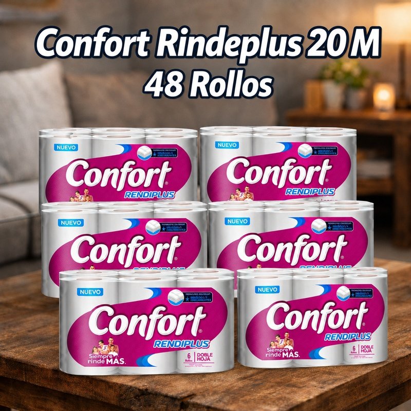 Papel higiénico Confort 20 metros — Pack de 48 Rollos Doble Hoja