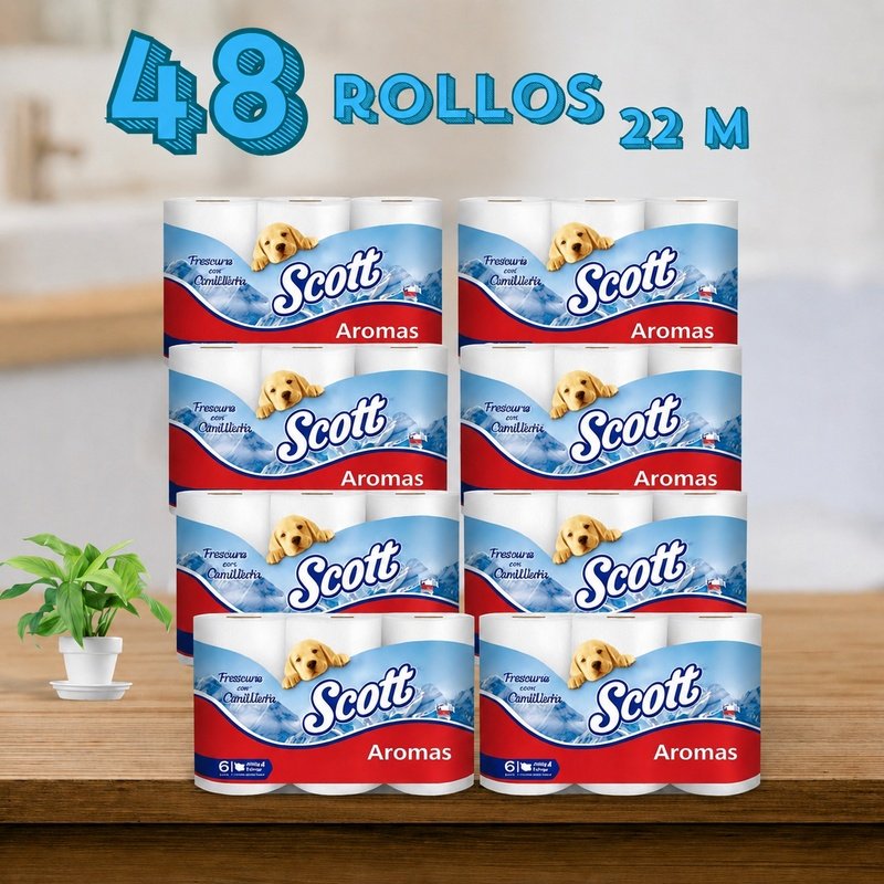 Papel higiénico Scott Aromas: 48 Rollos Doble Hoja 22 metros