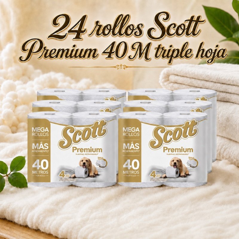 Papel higiénico Scott Premium triple hoja 24 rollos 40 M