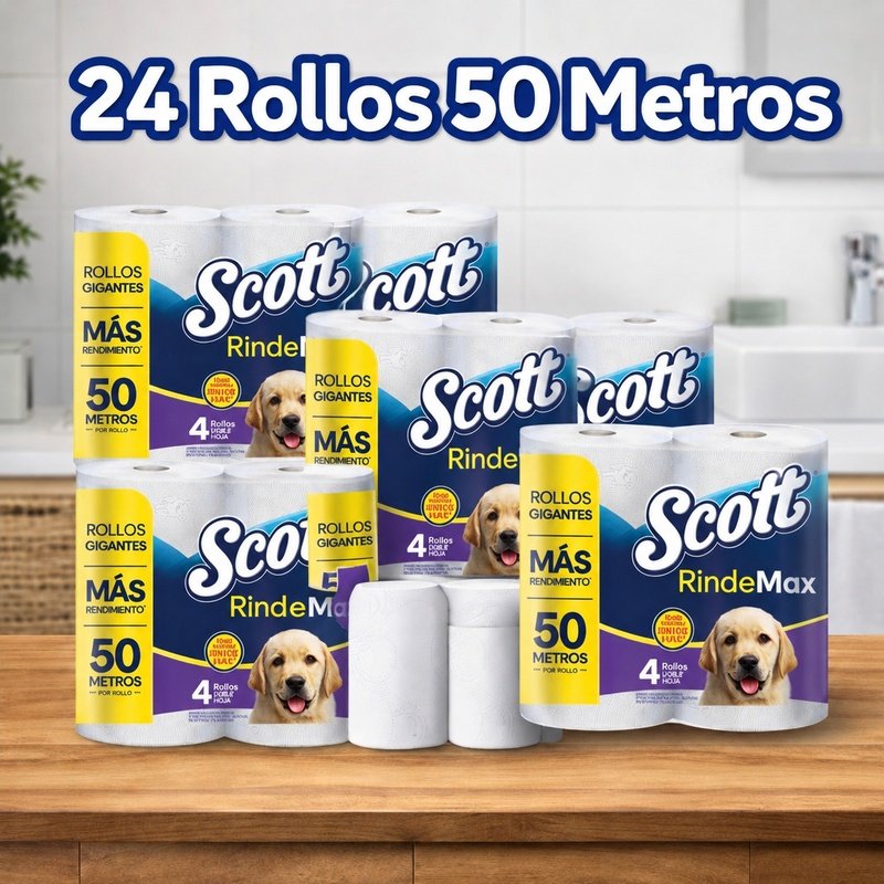 Manga de Confort Scott Rindemax: 24 Rollos Doble Hoja 50m