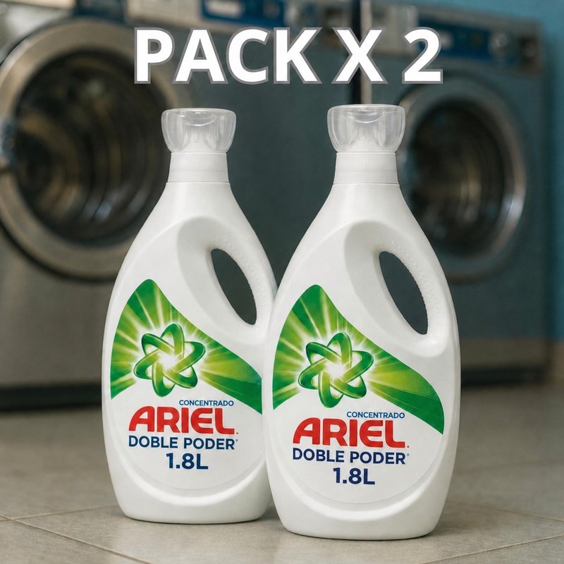 Detergente Ariel Pack X2 (1.8L c/u) — Doble Poder