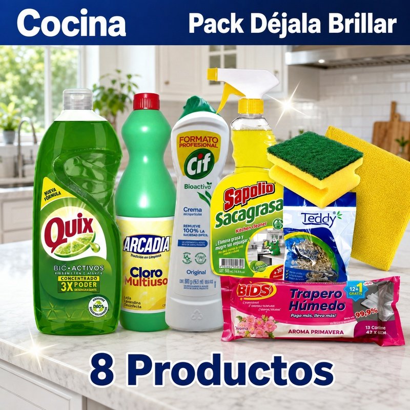 Pack Cocina DÉJALA BRILLAR 8 Productos