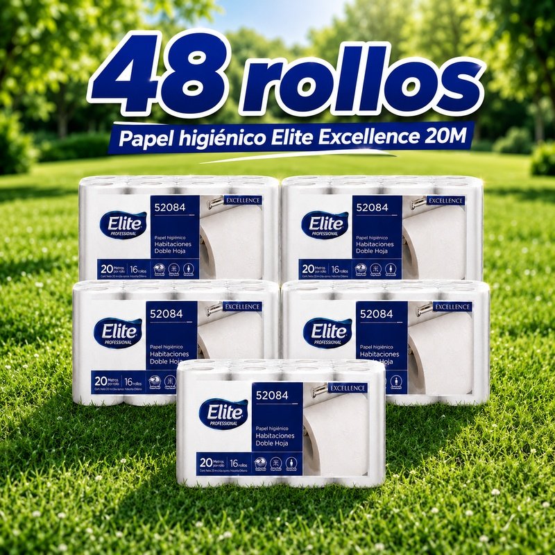 Papel higiénico Elite Excellence 48 Rollos 20 Metros doble hoja
