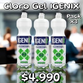 Cloro Gel Igenix: Pack X 3 unidades (900 ml c/u)