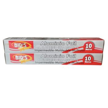 Pack 2 Papel Alusa 10 metros Bids (20 metros en total)
