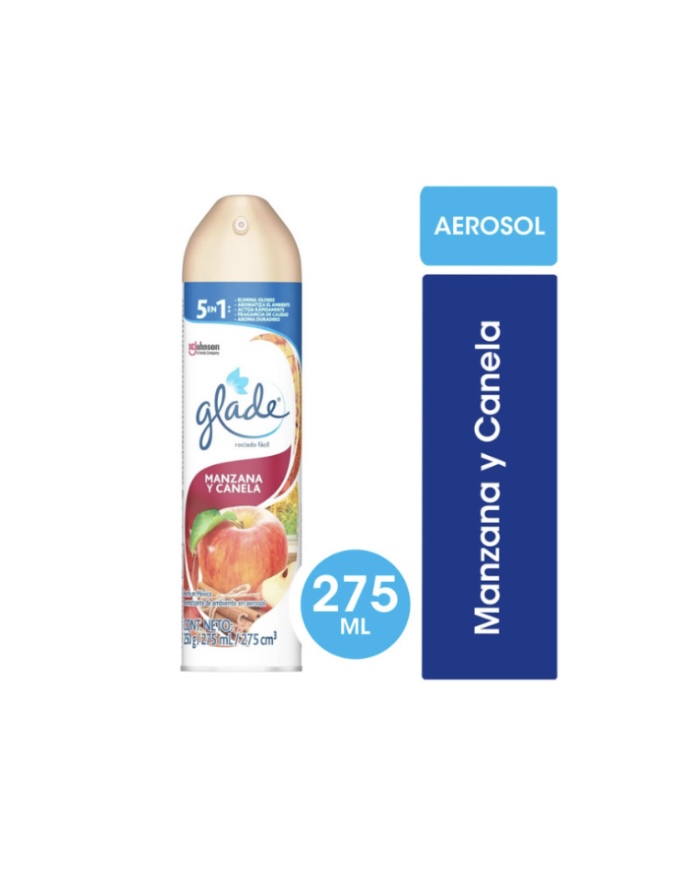 Aromatizante ambientes Glade 275 ml Aroma manzana canela