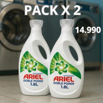 Detergente Ariel Pack X 2 unidades (1.8 L c/u) – Doble Poder