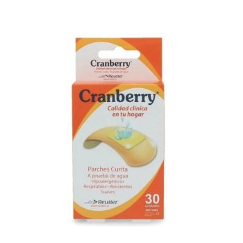3o unidades Parche Curitas Cranberry a prueba de agua, hipoalergénicos.