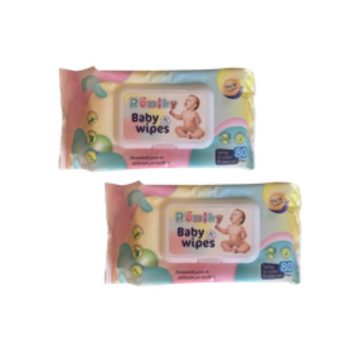 160 Toallitas Húmedas Suaves Baby Wipes Romiky sin Alcohol