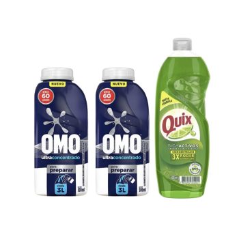 Omo líquido para Diluir 2 unidades + Quix 500 ml TRIPLE PACK