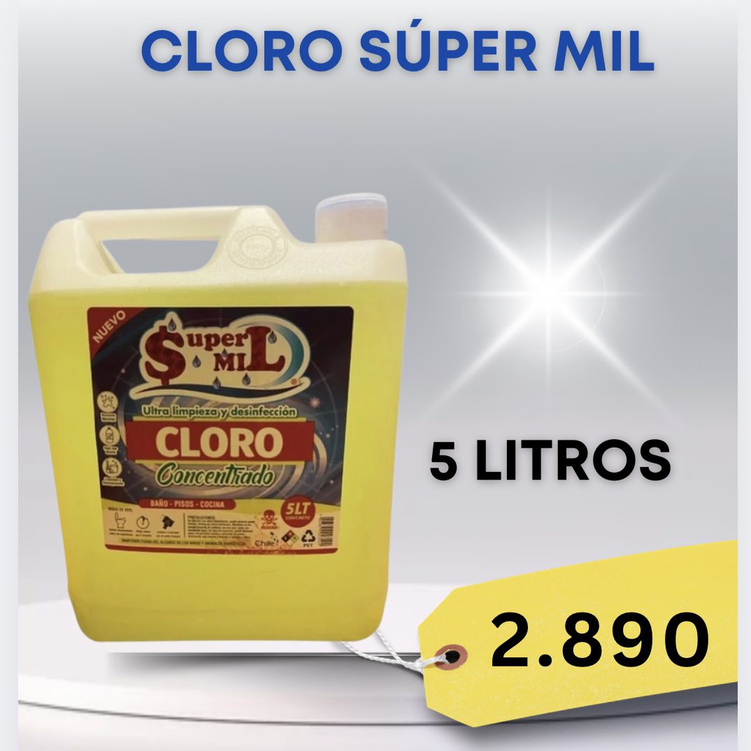 5 Litros Cloro Genérico Super Mil