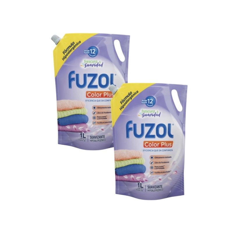 Pack X 2 Suavizante Fuzol Color plus Hipoalergénico 1 Litro c/u