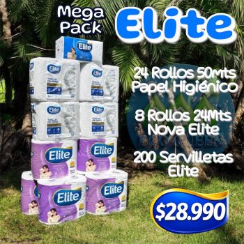 Mega Pack Elite: Papel Higiénico 50m Doble Hoja + Toalla Nova Excellence + 200 Servilletas